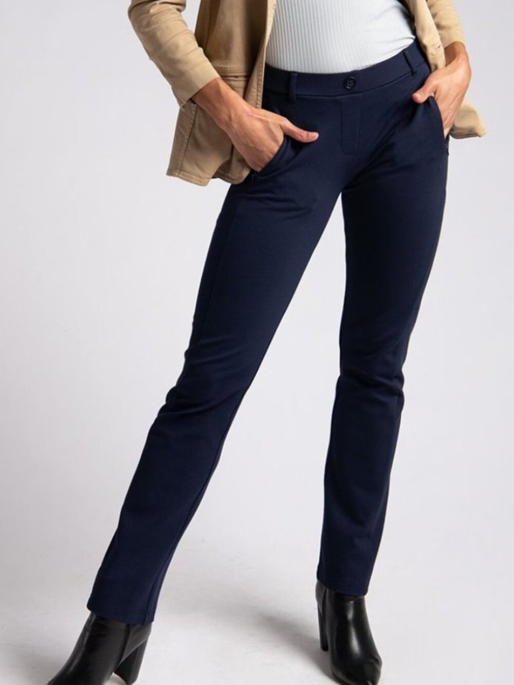 New Betabrand Navy Straight Plentiful Pocket Dress Pant Yoga Pants XXLarge